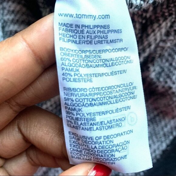 TOMMY HILFIGER  TURTLENECK LOOSE GREY BLACK TOP SWEATER SIZE MEDIUM - Picture 9 of 9